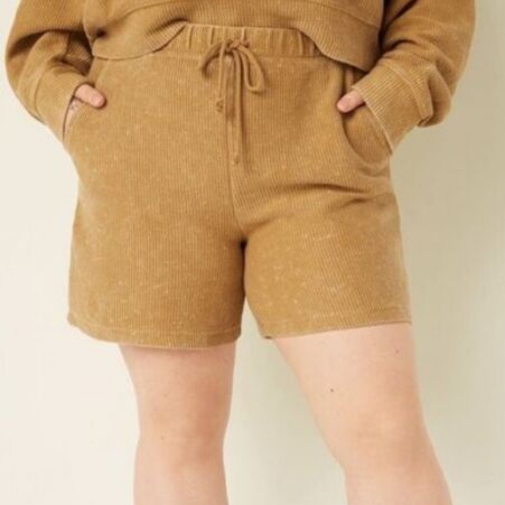 PINK Victorias Secret Corduroy Dad Shorts Pockets Drawstring